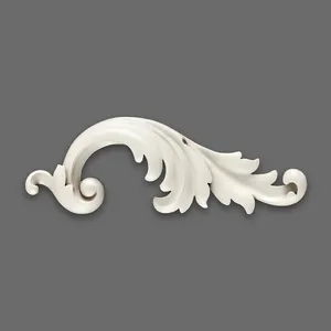 Baroque-Style Scrolled Acanthus Applique in Polyurethane